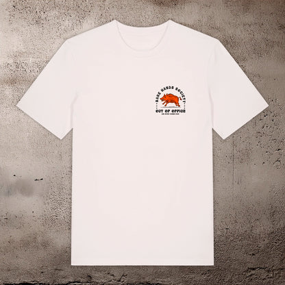 BHS "OUT OF OFFICE" ORGANIC COTTON UNISEX VINTAGE WHITE T-SHIRT