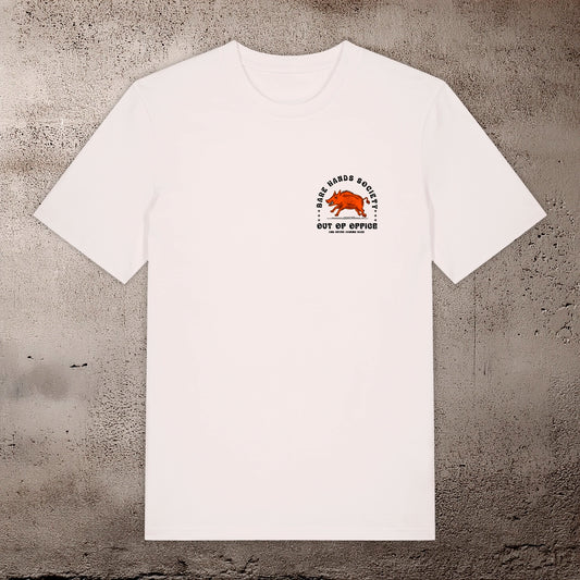 BHS "OUT OF OFFICE" ORGANIC COTTON UNISEX VINTAGE WHITE T-SHIRT