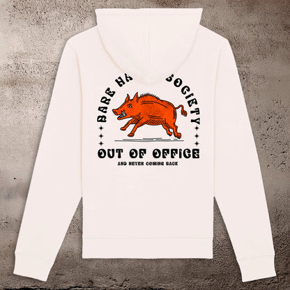 BHS OUT OF OFFICE UNISEX VINTAGE WHITE HOODIE
