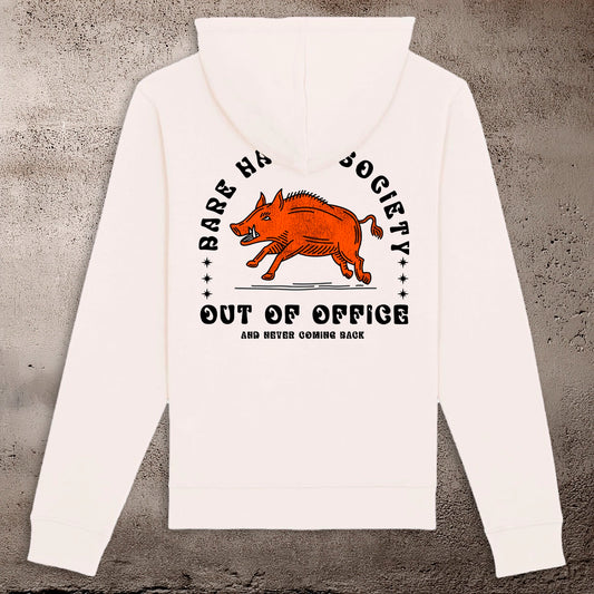 BHS OUT OF OFFICE UNISEX VINTAGE WHITE HOODIE