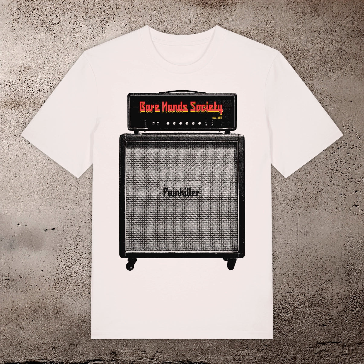 BHS "PAIN KILLER" ORGANIC COTTON UNISEX VINTAGE WHITE T-SHIRT