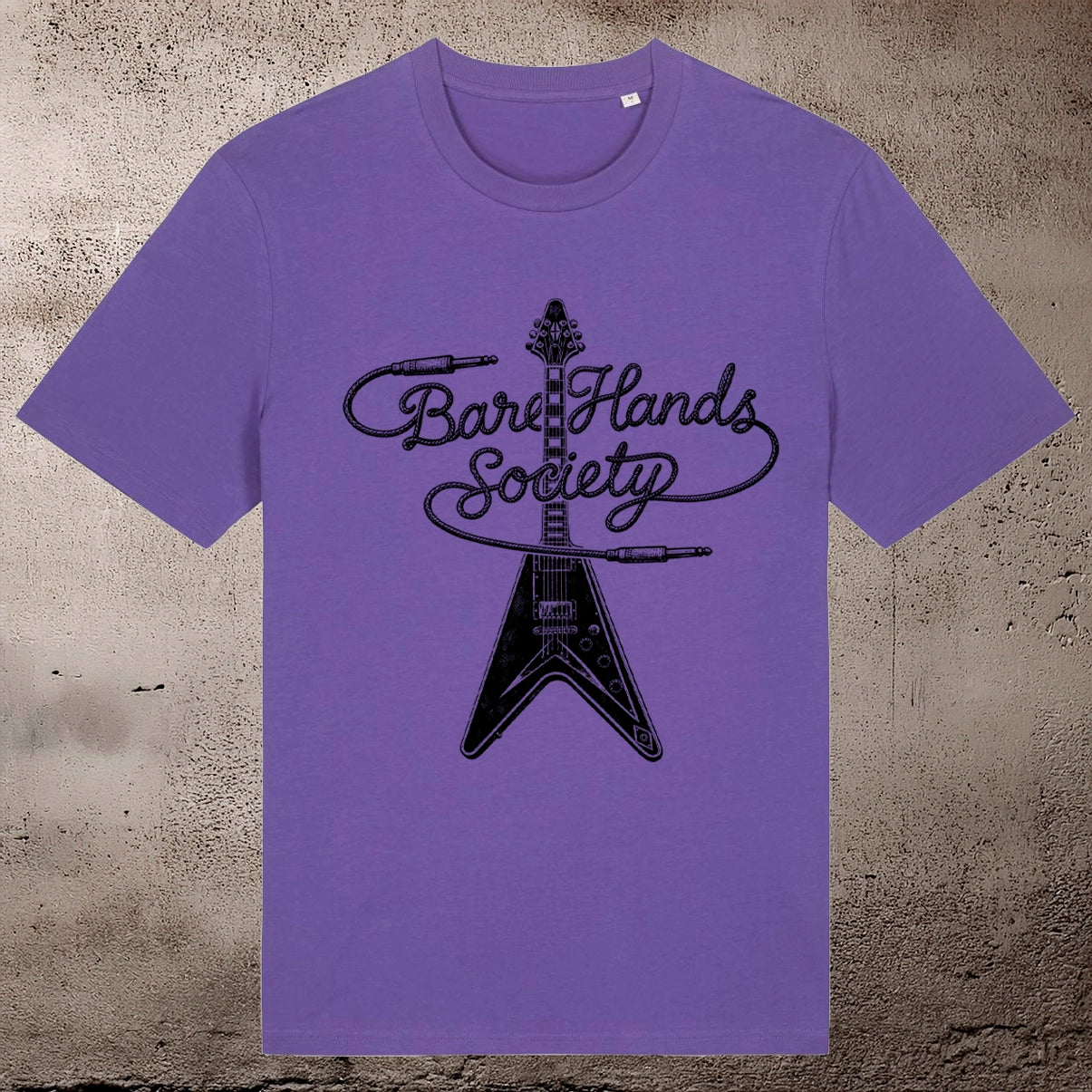 BHS "GUITAR" ORGANIC COTTON UNISEX PURPLE T-SHIRT