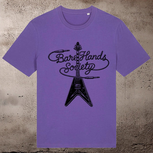 BHS "GUITAR" ORGANIC COTTON UNISEX PURPLE T-SHIRT