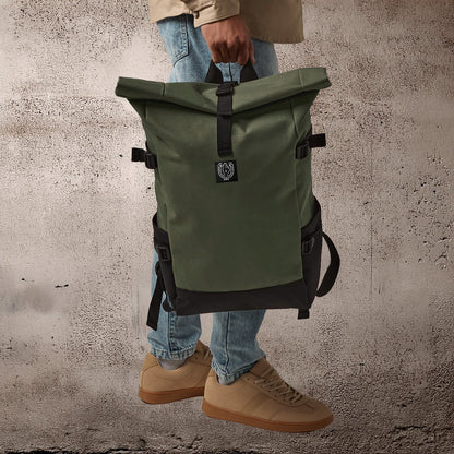 Block Roll-Top Backpack