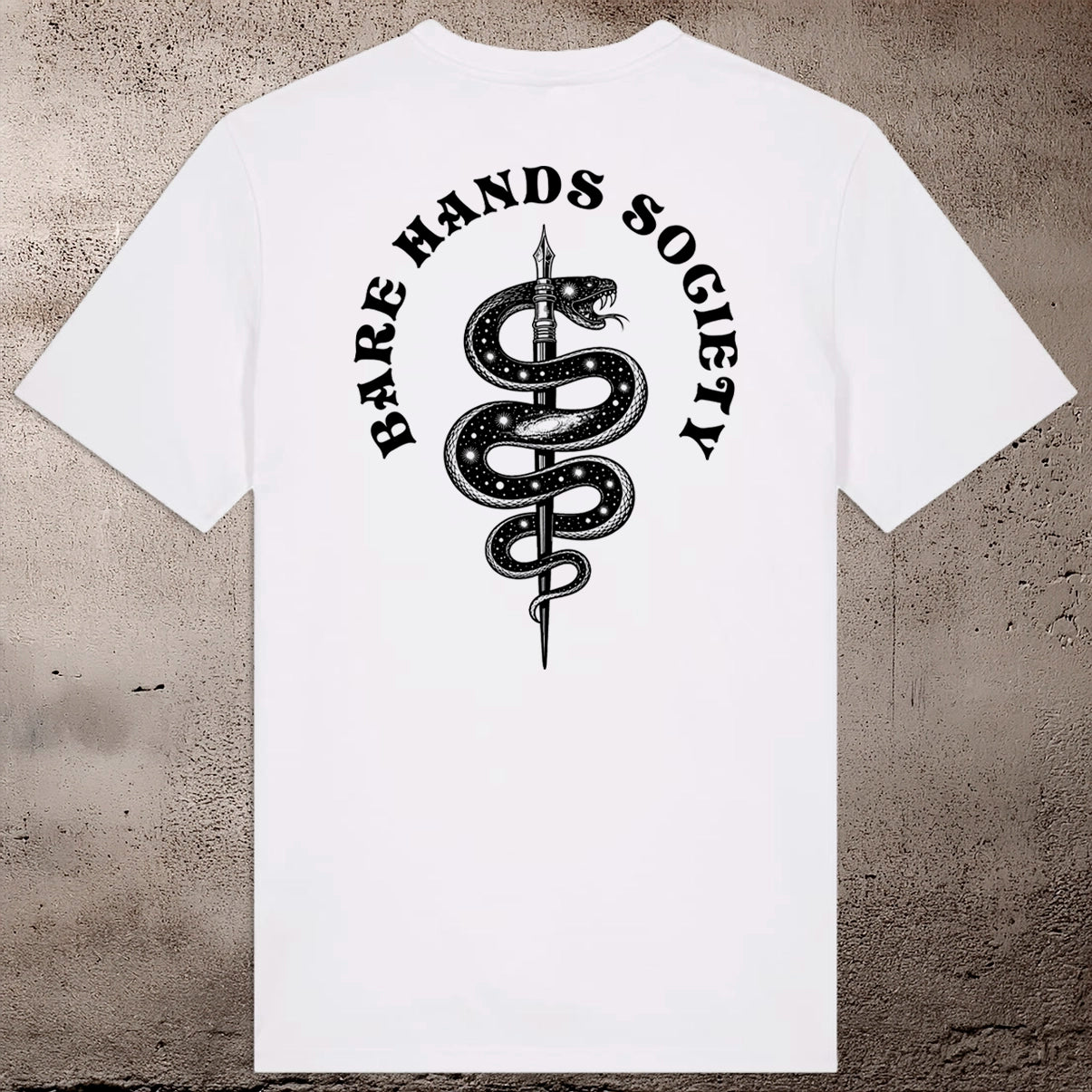 BHS "SNAKE PEN" ORGANIC COTTON UNISEX WHITE T-SHIRT