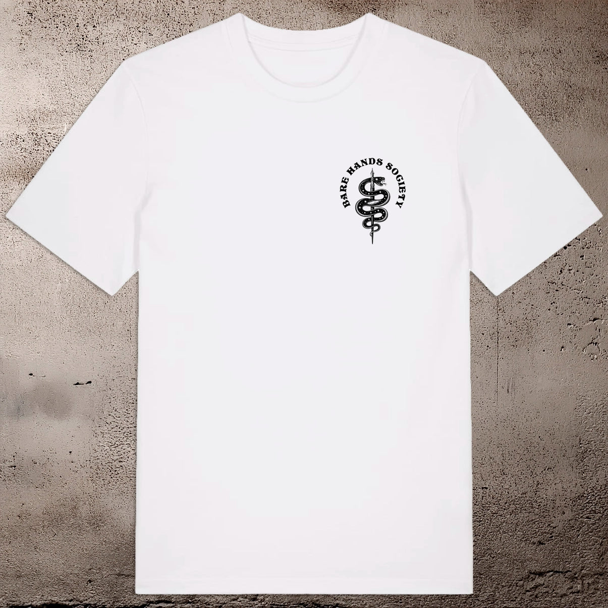 BHS "SNAKE PEN" ORGANIC COTTON UNISEX WHITE T-SHIRT