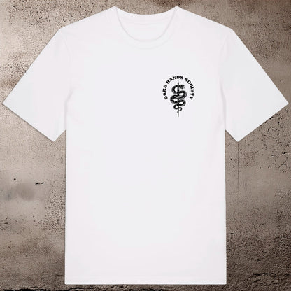 BHS "SNAKE PEN" ORGANIC COTTON UNISEX WHITE T-SHIRT