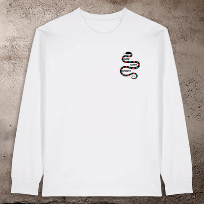 BHS "HARLEQUINO" ORGANIC COTTON UNISEX LONG SLEEVE WHITE T-SHIRT