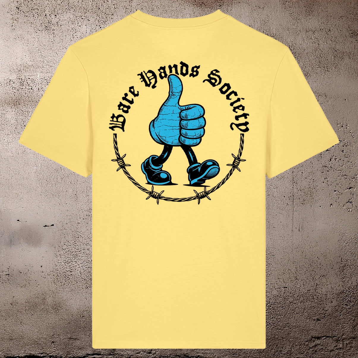 BHS "THUMBS UP" ORGANIC COTTON UNISEX YELLOW T-SHIRT