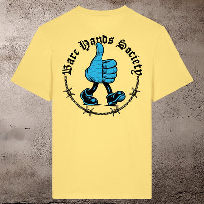 BHS "THUMBS UP" ORGANIC COTTON UNISEX YELLOW T-SHIRT