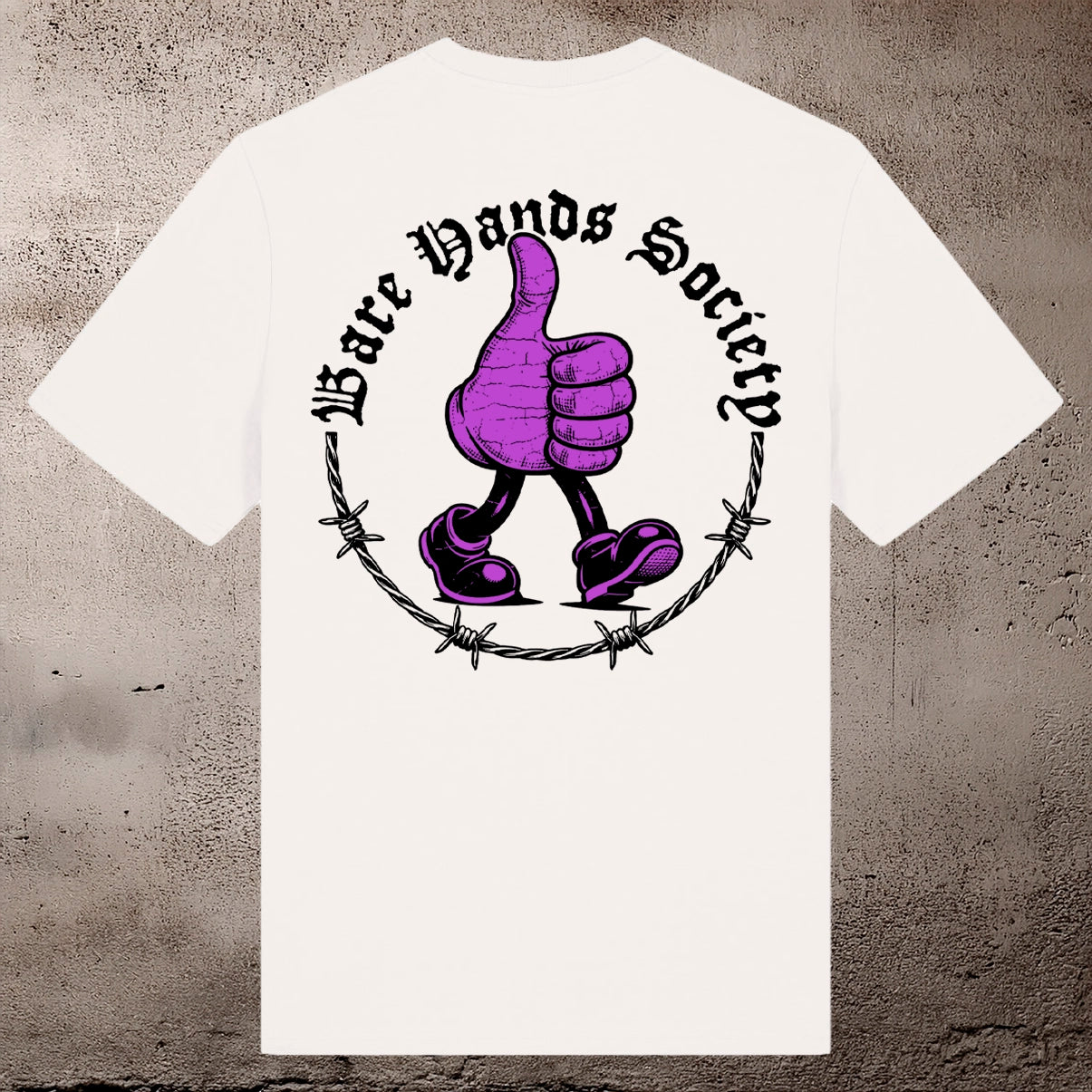 BHS "THUMBS UP" ORGANIC COTTON UNISEX WHITE T-SHIRT