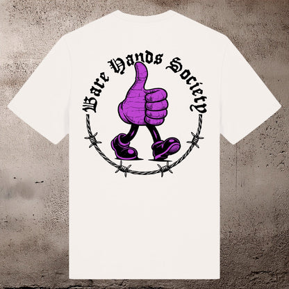 BHS "THUMBS UP" ORGANIC COTTON UNISEX WHITE T-SHIRT