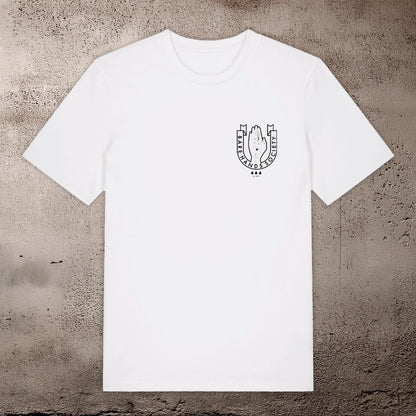 BARE HANDS SOCIETY LOGO UNISEX WHITE T-SHIRT