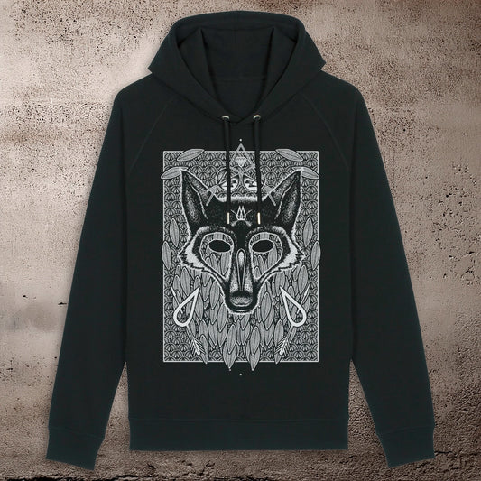BHS WOLF UNISEX ORGANIC COTTON BLACK HOODIE