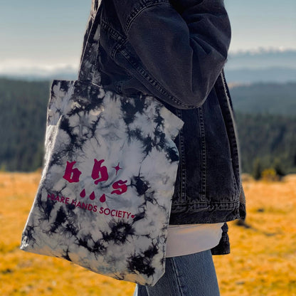 BHS "DROPS" EMBROIDERED TIE DYE WOVEN TOTE BAG