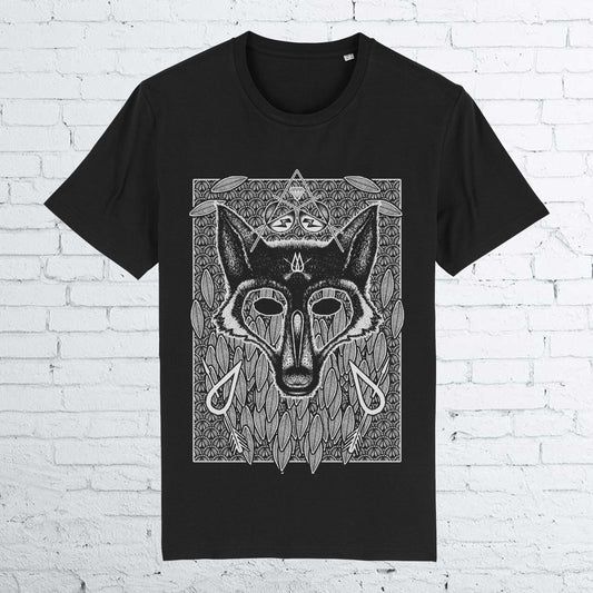 BHS WOLF ORGANIC COTTON UNISEX BLACK T-SHIRT