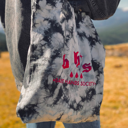 BHS "DROPS" EMBROIDERED TIE DYE WOVEN TOTE BAG