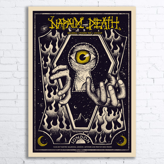 NAPALM DEATH Limited Edition Screen Printed Poster 2017