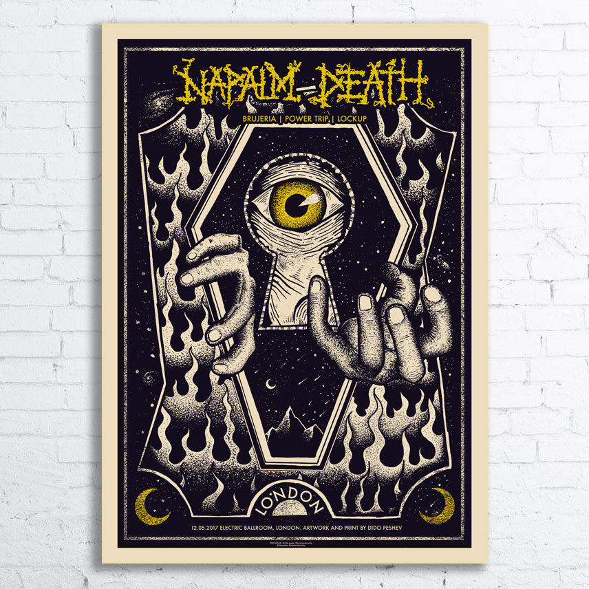 NAPALM DEATH Limited Edition Screen Printed Poster 2017